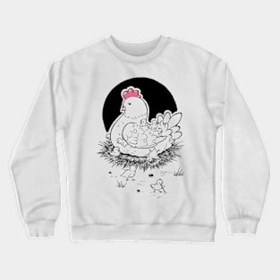 Hen with nestlings Crewneck Sweatshirt